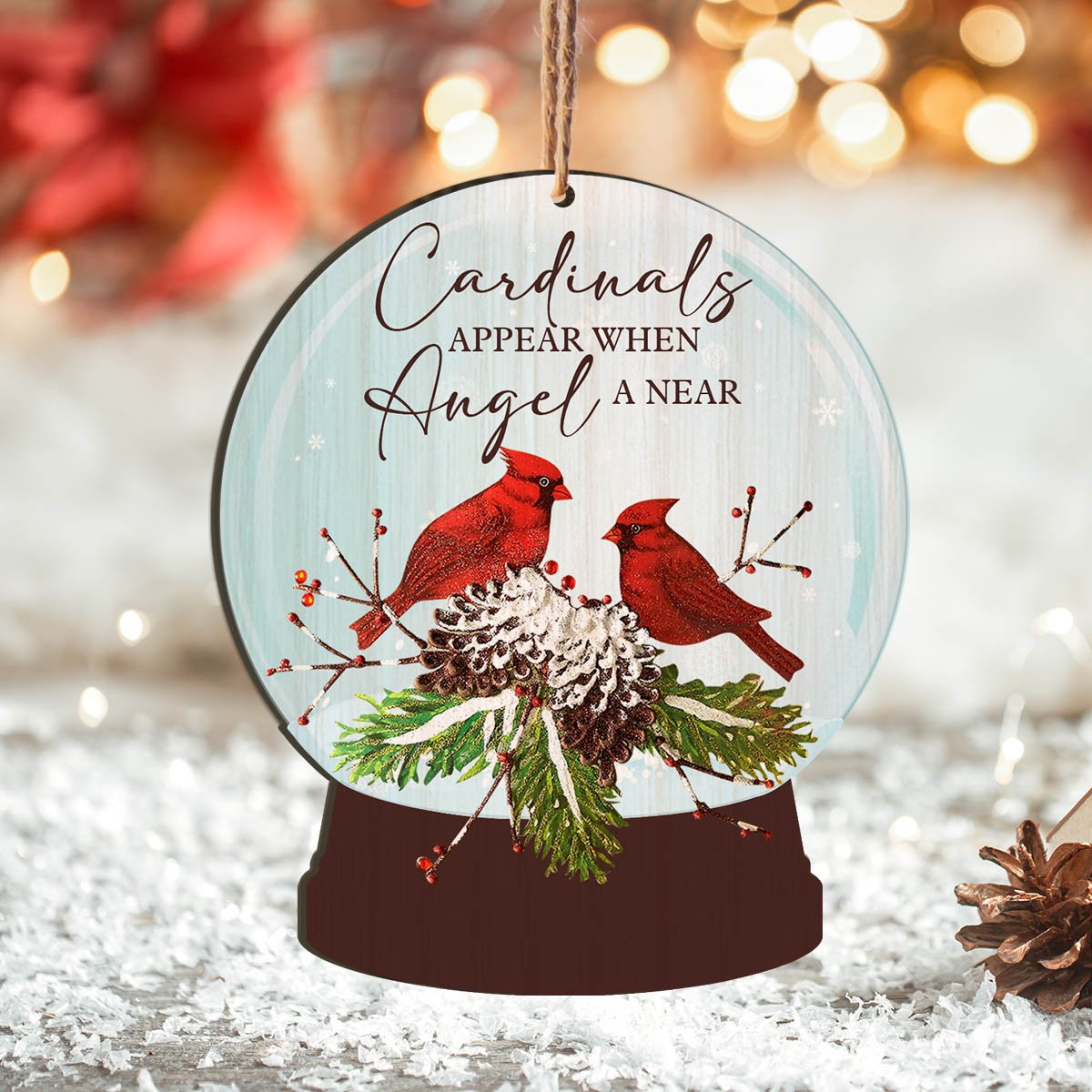 Cardinals Appear Personalizedwitch Printed Wood Christmas Ornament