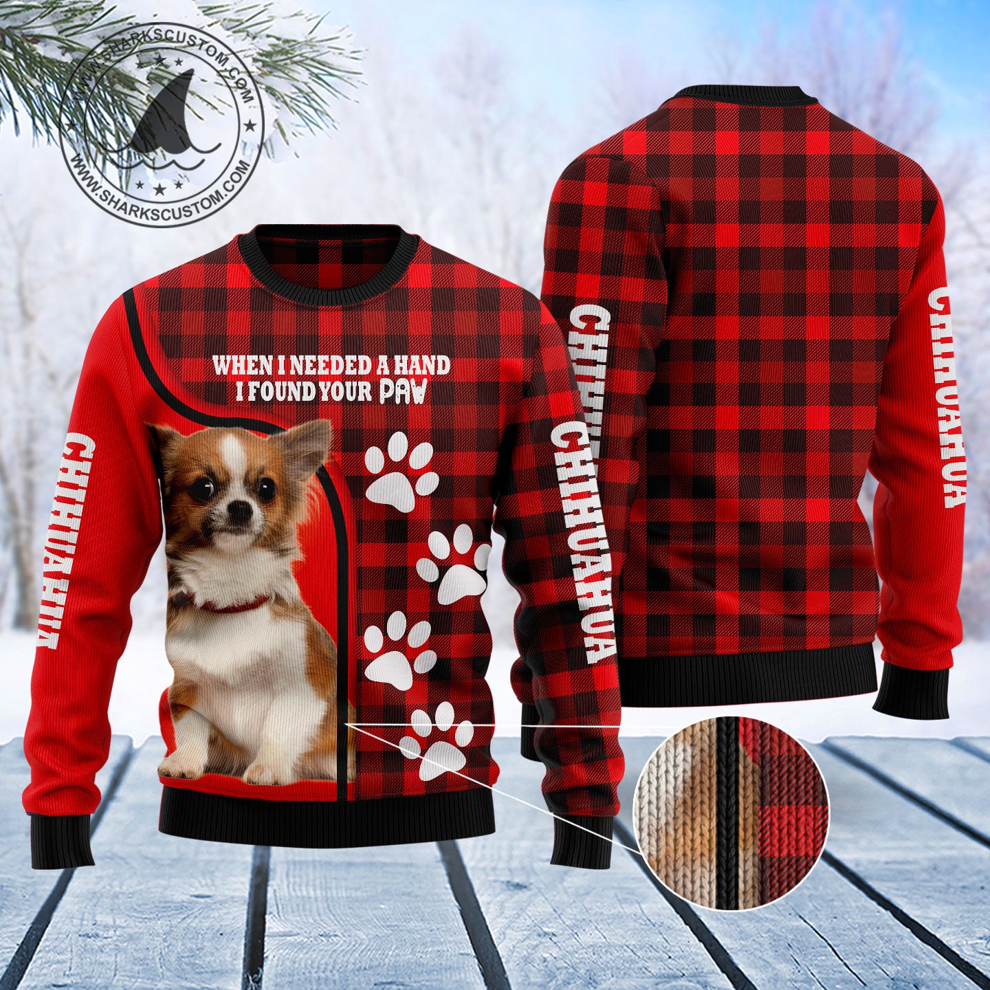 Chihuahua Paw T2710 Ugly Christmas Sweater