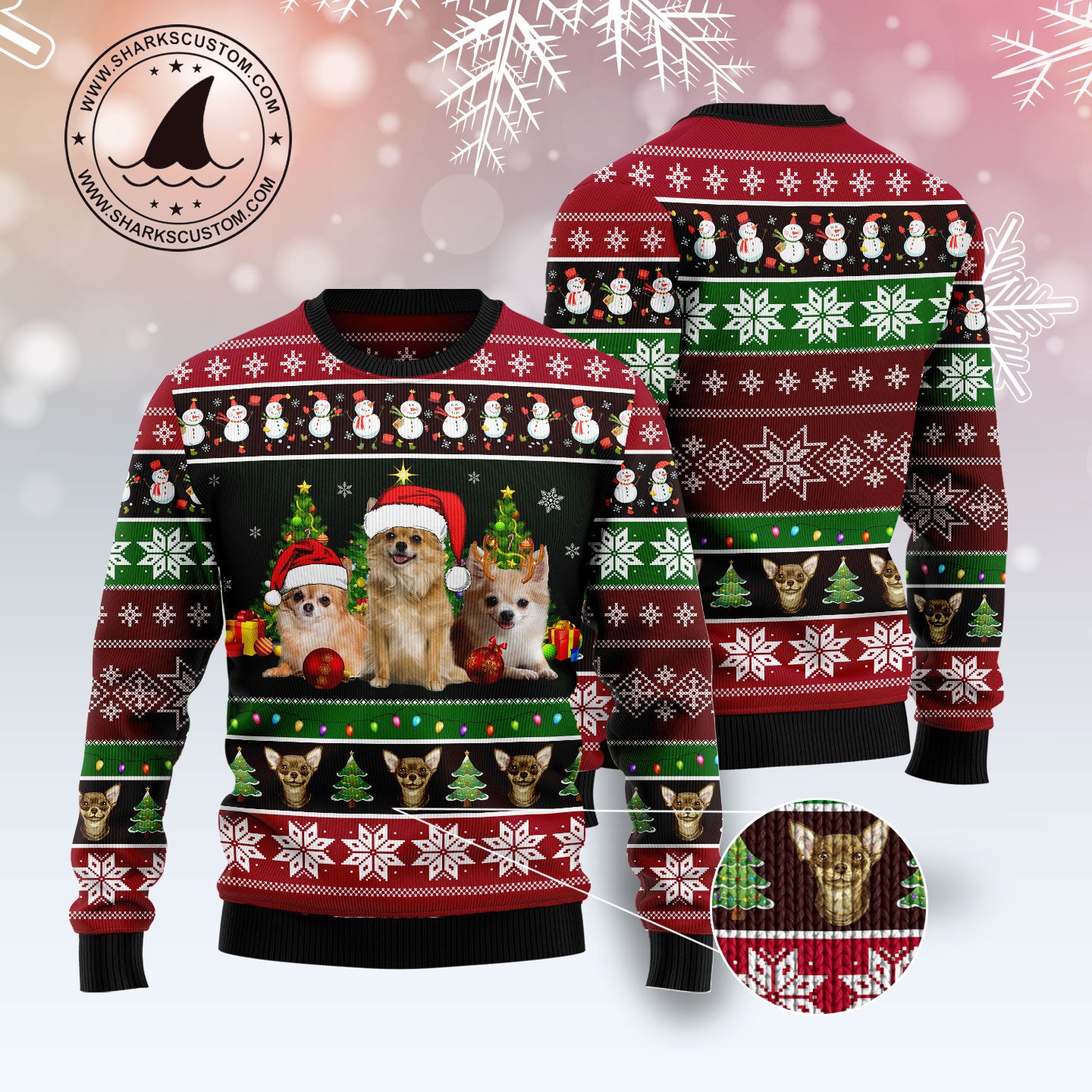 Chihuahua Group Beauty TY0511 Ugly Christmas Sweater