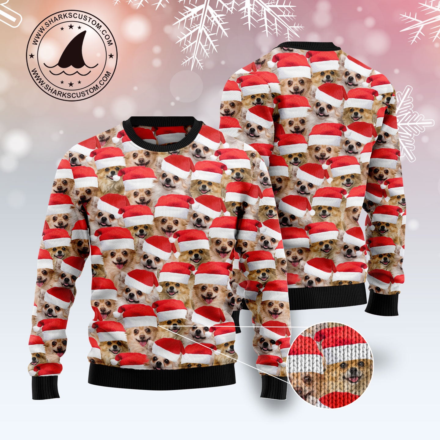 Chihuahua Group Awesome TY0511 Ugly Christmas Sweater