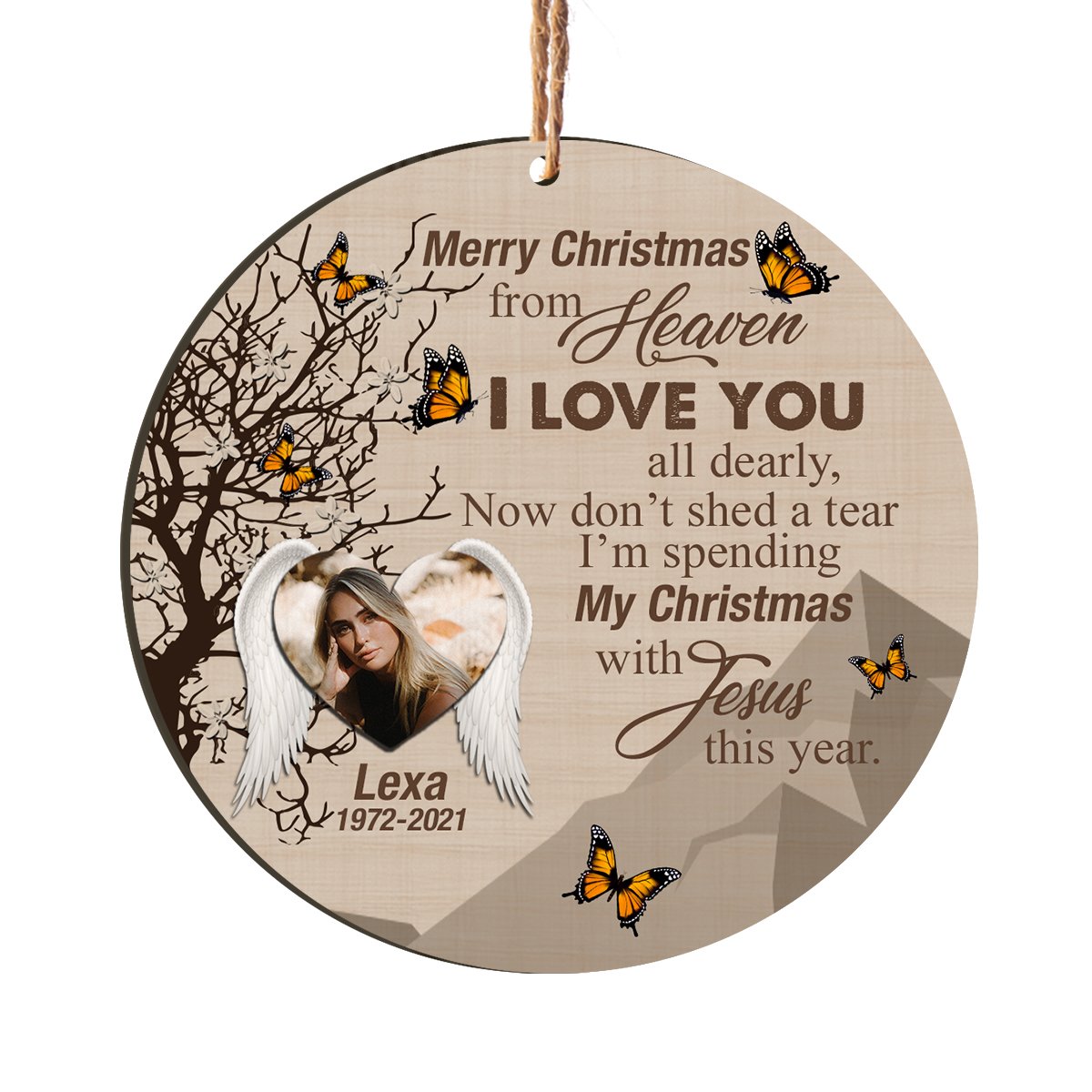 As I Sit in Heaven Ornament, Personalized Memorial Ornament