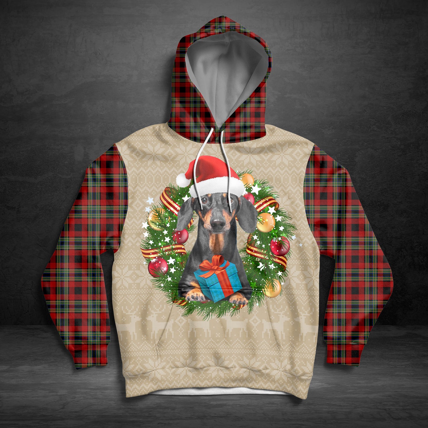 Dachshund Christmas Awesome TY1811 - All Over Print Unisex Hoodie