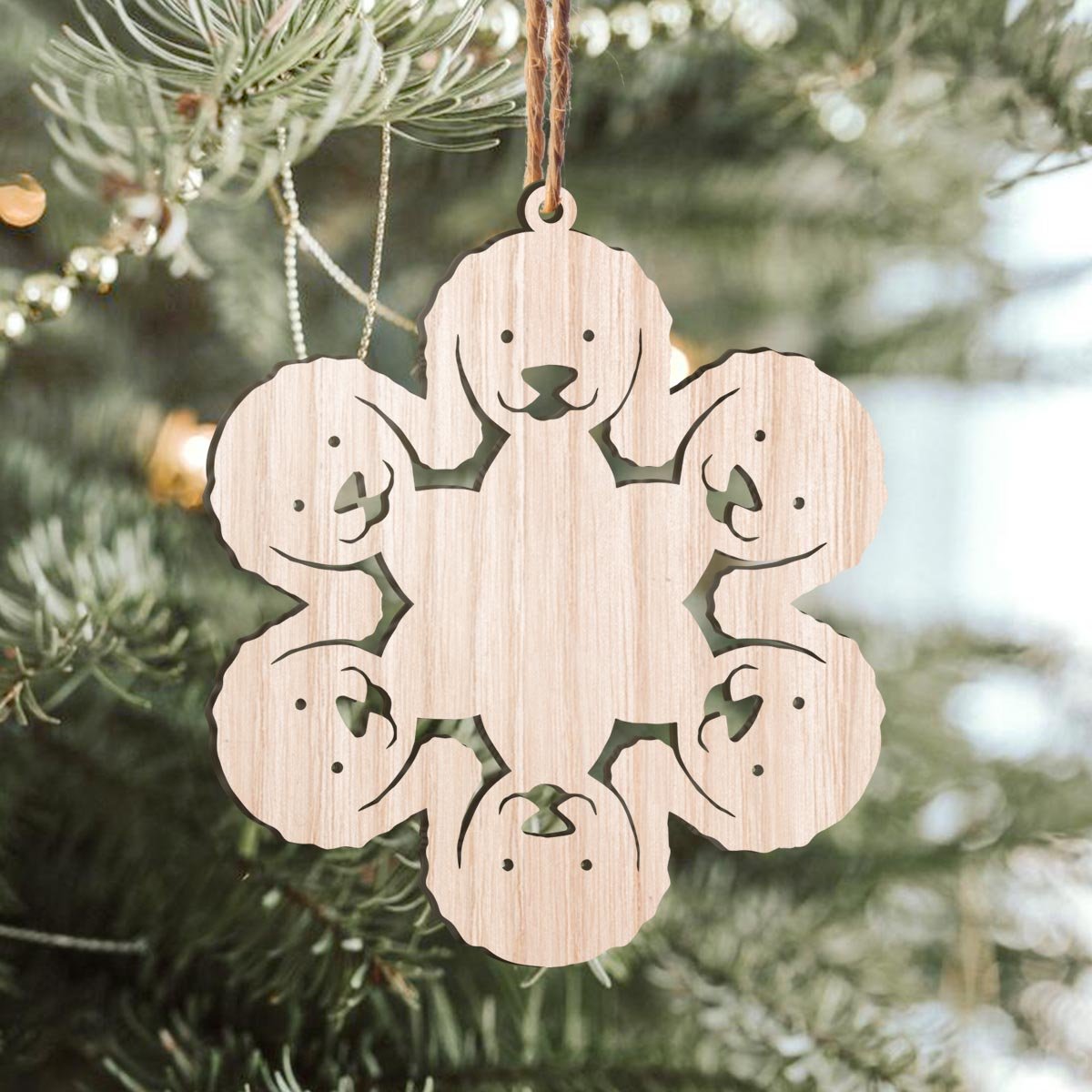 Dog Snowflake Personalizedwitch Wood Ornament