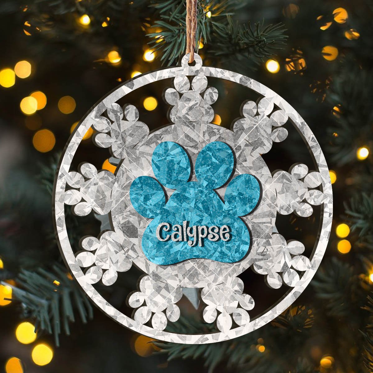 Dog Paw Personalizedwitch Personalized Printed Wood Ornament