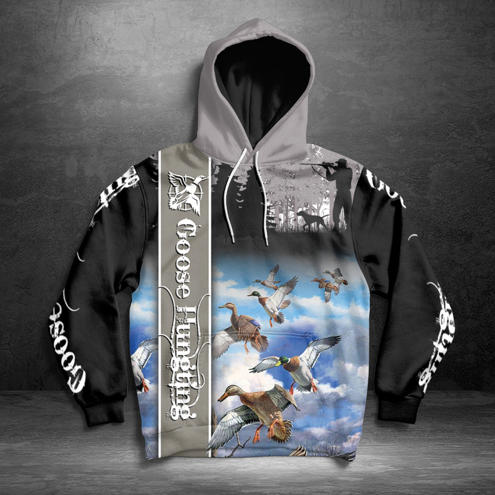 Goose Hunting HT201103 Unisex womens & mens, couples matching, friends, funny family sublimation 3D hoodie christmas holiday gifts (plus size available)