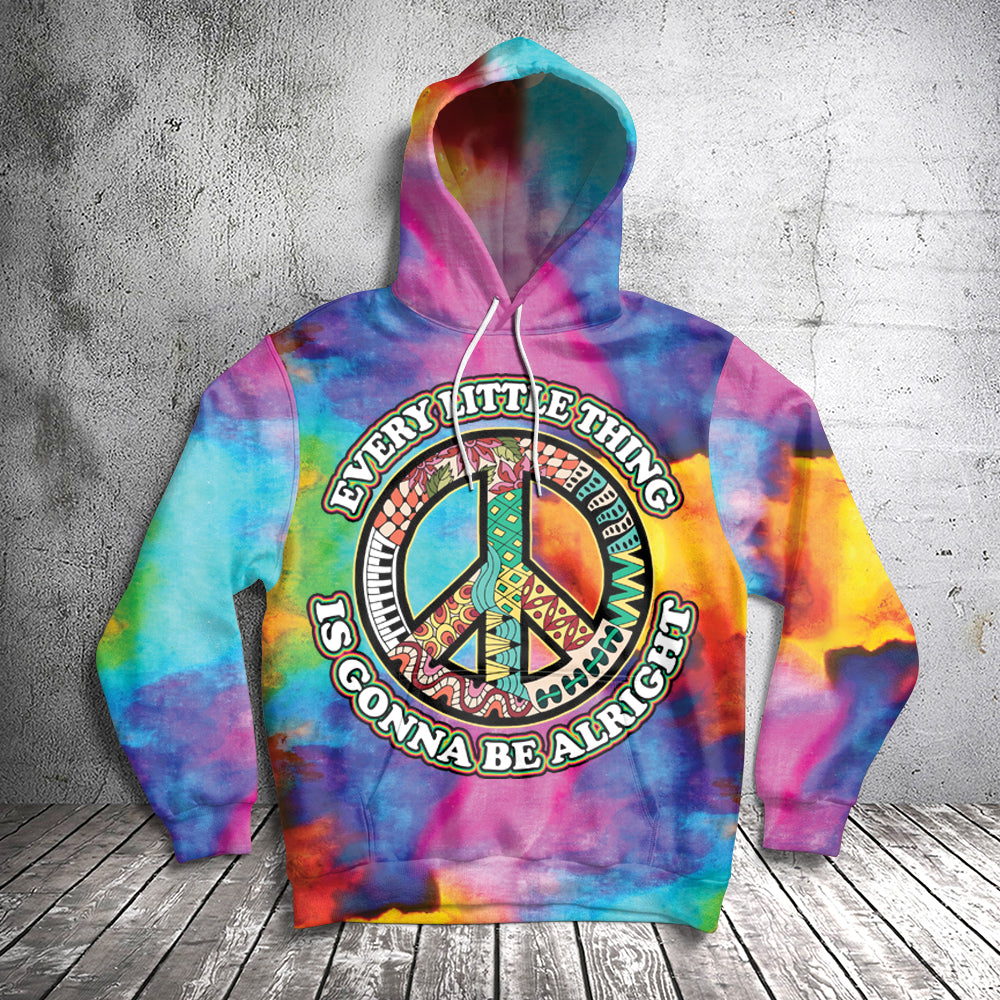 Every little thing is gonna be alright H121704 unisex womens & mens, couples matching, friends, funny family sublimation 3D hoodie christmas holiday gifts (plus size available)