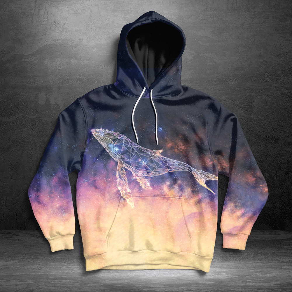 Galaxy Flying Whale HT251103 Unisex womens & mens, couples matching, friends, funny family sublimation 3D hoodie christmas holiday gifts (plus size available)