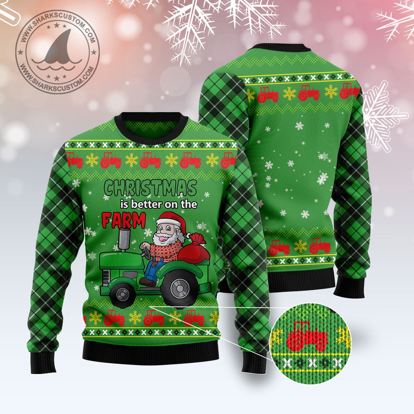 Tractor Santa T0211 Ugly Christmas Sweater