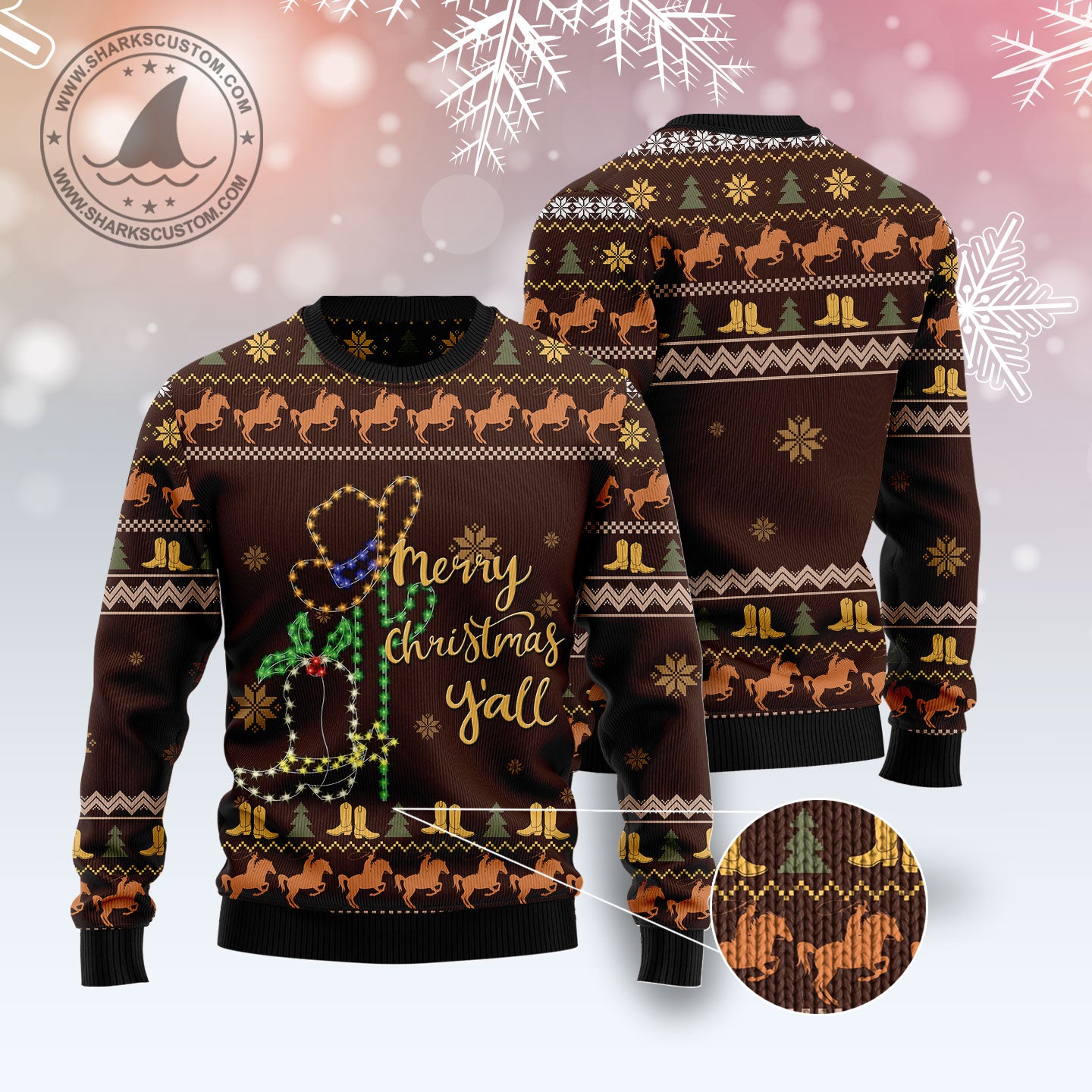 Cowboy Boots Christmas T0611 Ugly Christmas Sweater