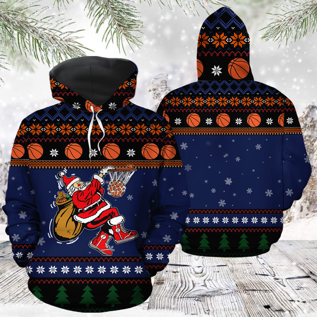 Santa Basketball T1311 - All Over Print Unisex Hoodie