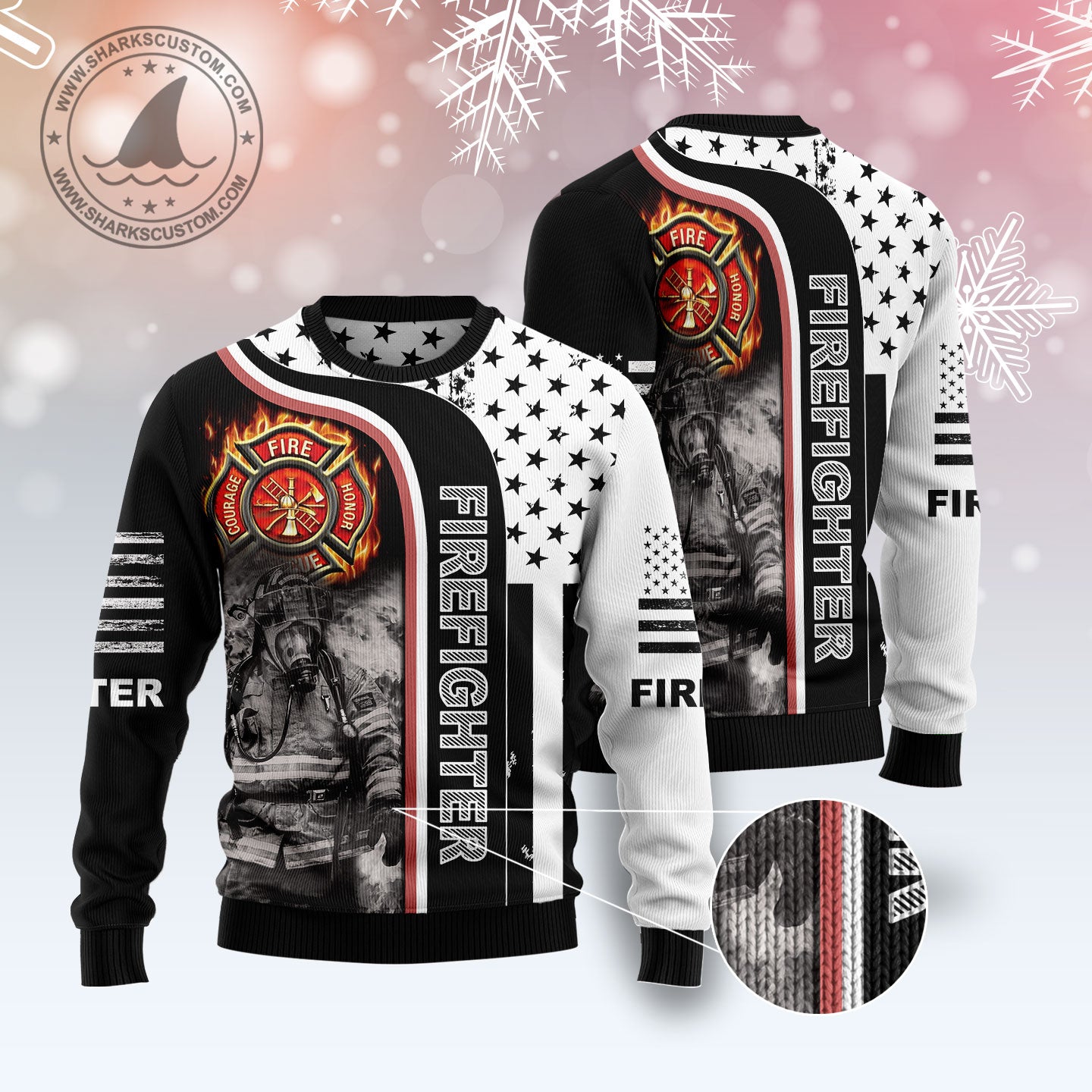 Firefighter Awesome T2010 Ugly Christmas Sweater