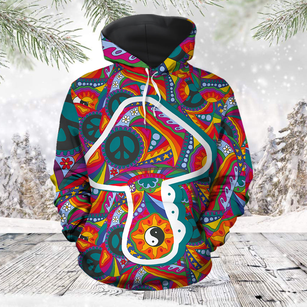 Hippie Mushroom HZ121601 unisex womens & mens, couples matching, friends, funny family sublimation 3D hoodie christmas holiday gifts (plus size available)