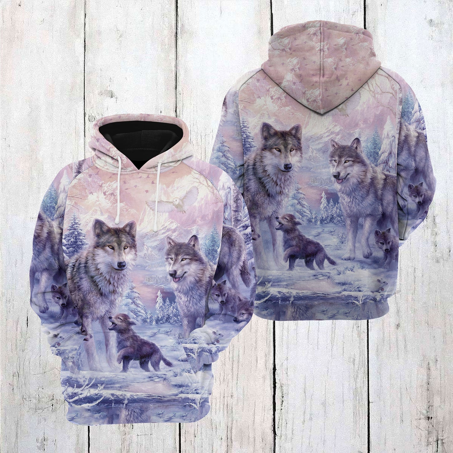 Wolf Family Winter T2910 - All Over Print Unisex Hoodie