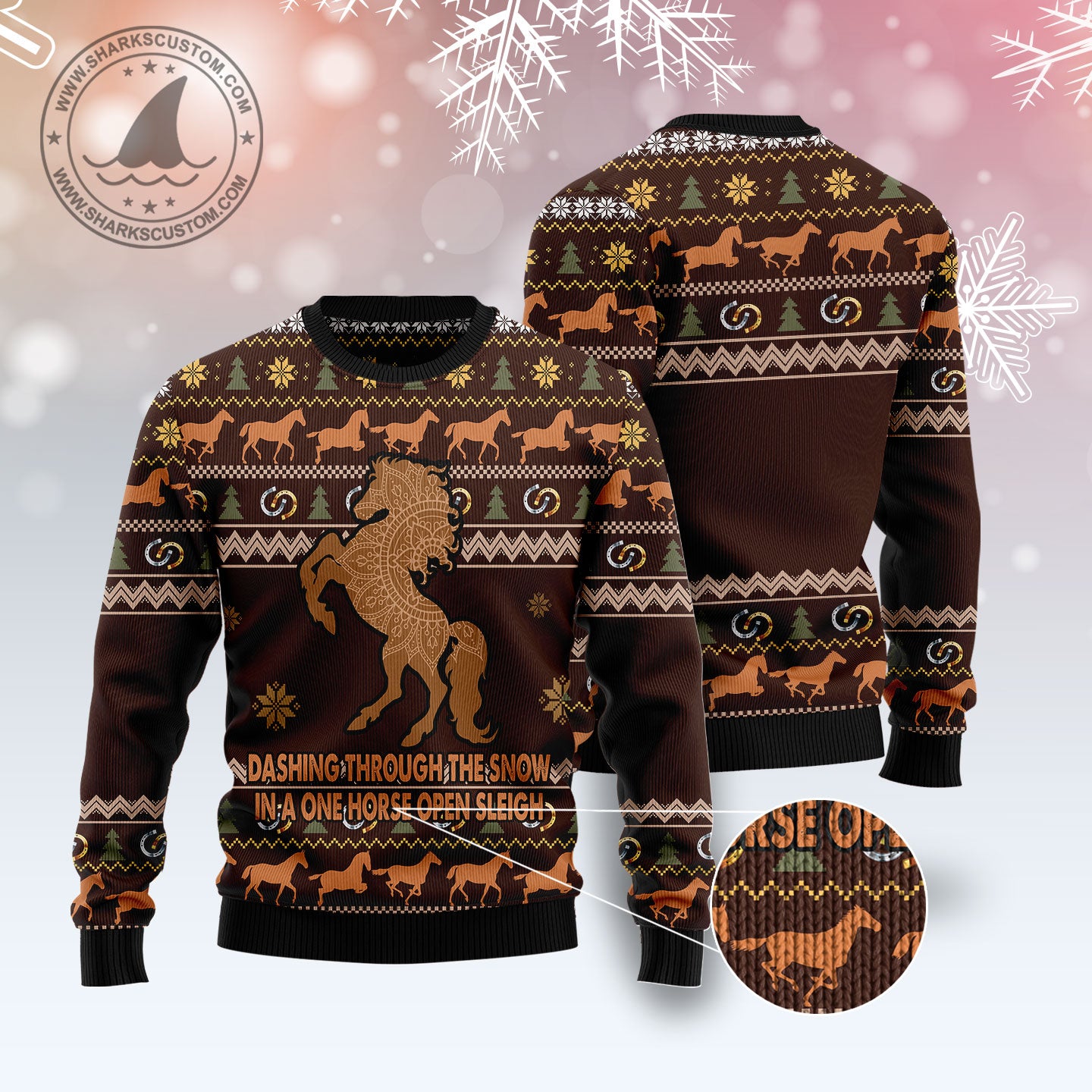 Horse Through Snow T0511 Ugly Christmas Sweater