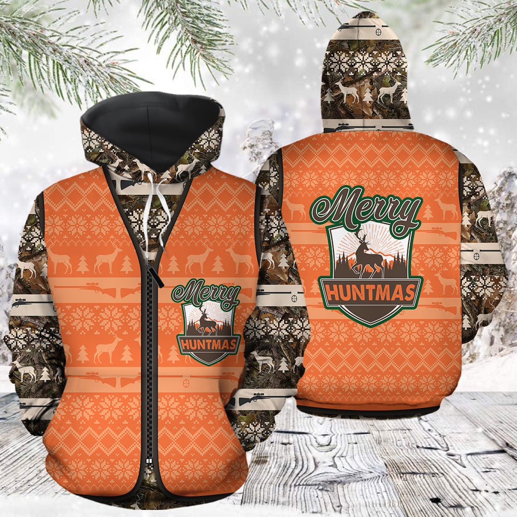 Hunting Merry Huntmas T1711 - All Over Print Unisex Hoodie