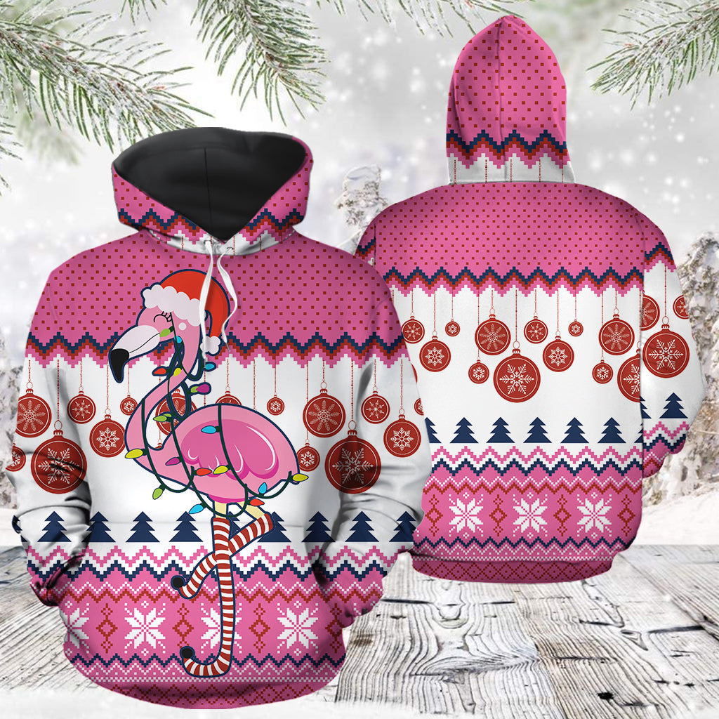 Flamingo Christmas HZ121013 unisex womens & mens, couples matching, friends, funny family sublimation 3D hoodie christmas holiday gifts (plus size available)