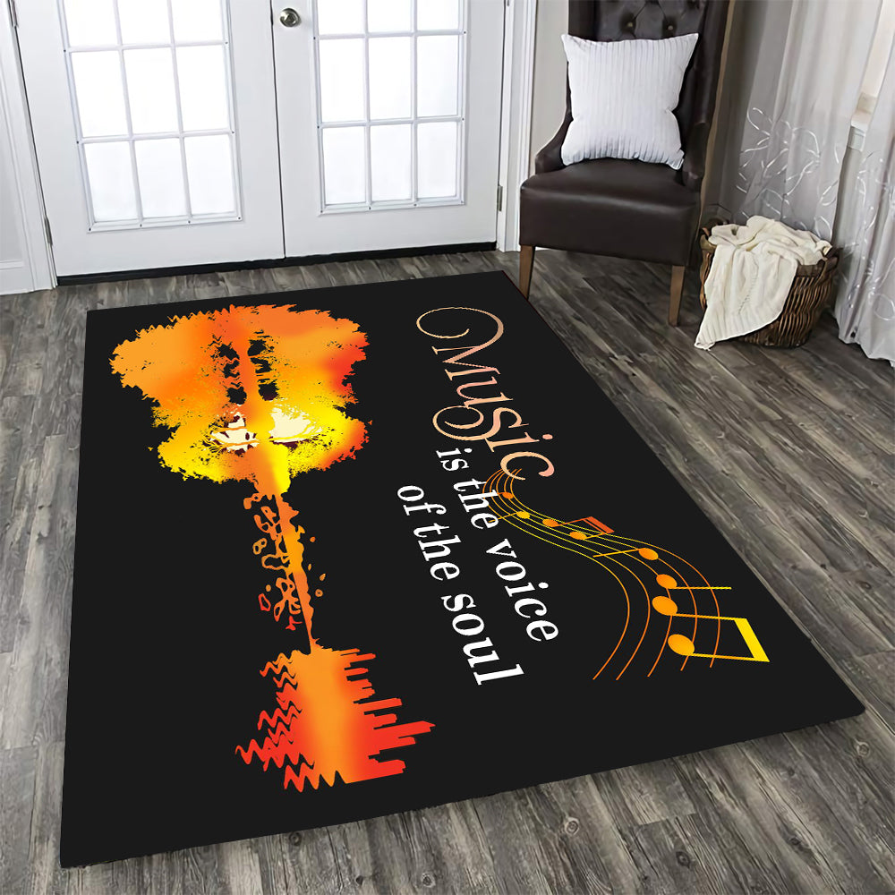 Love Music Guitar Rectangle Rug