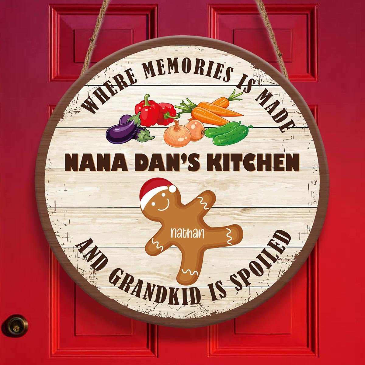 Where Memories Are Made And Grandkids Are Spoiled Nana Kitchen Personalizedwitch Personalized Round Wood Sign Outdoor Decor