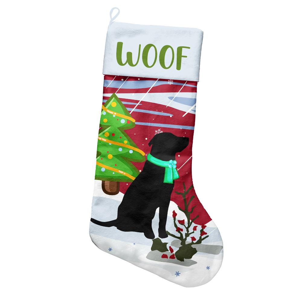 Woof Meow Winter Dog And Cat Personalizedwitch Christmas Stocking