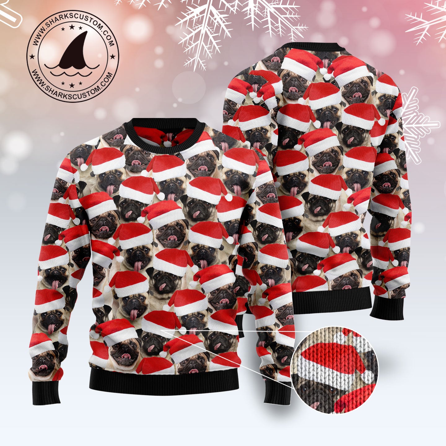 Pug Group Awesome TY0511 Ugly Christmas Sweater