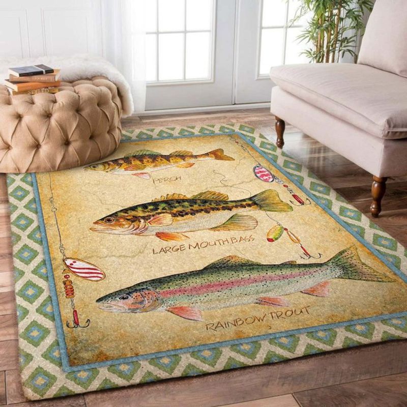 Big Fishing Rectangle Rug