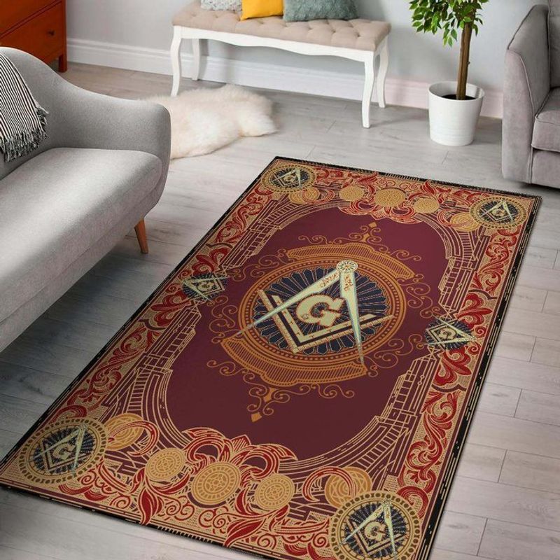 Freemason Symbol Rectangle Rug