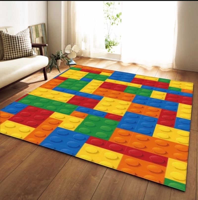 Color Lego Rectangle Rug 11