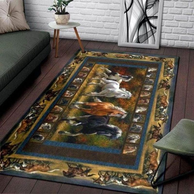 Beautiful Horse Rectangle Rug 112