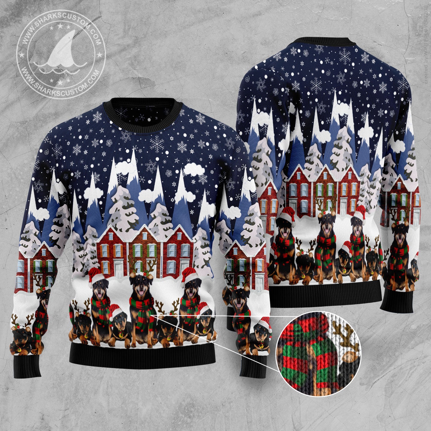 Rottweiler Family TY0311 Ugly Christmas Sweater