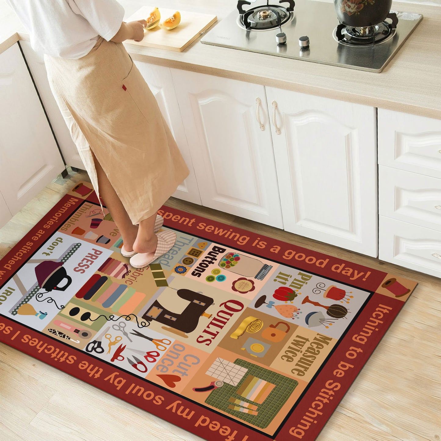 Sewing Favorite Time Rectangle Rug