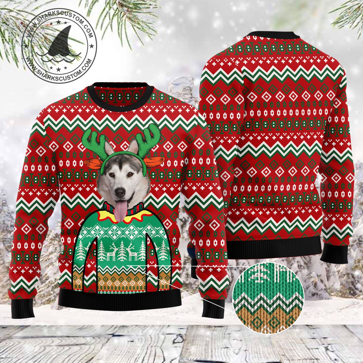 Siberian Husky Christmas Awesome TY0812 unisex womens & mens, couples matching, friends, funny family ugly christmas holiday sweater gifts (plus size available)