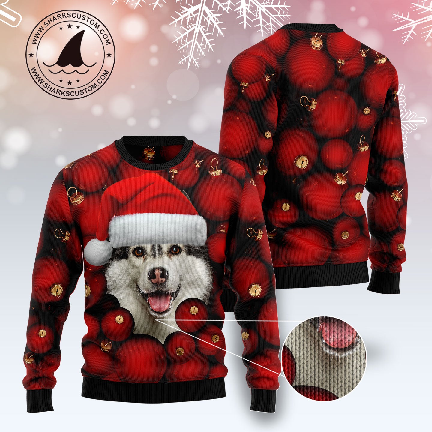 Siberian Husky Christmas TY2611 unisex womens & mens, couples matching, friends, funny family ugly christmas holiday sweater gifts (plus size available)