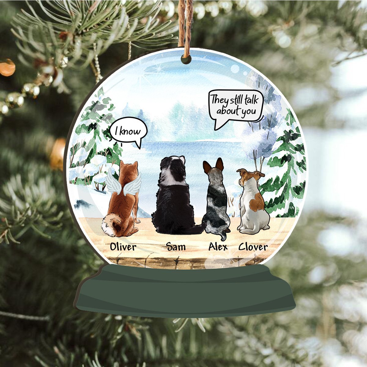 They Still Talk About You Dog Memorial Personalizedwitch Personalized Printed Wood Ornament