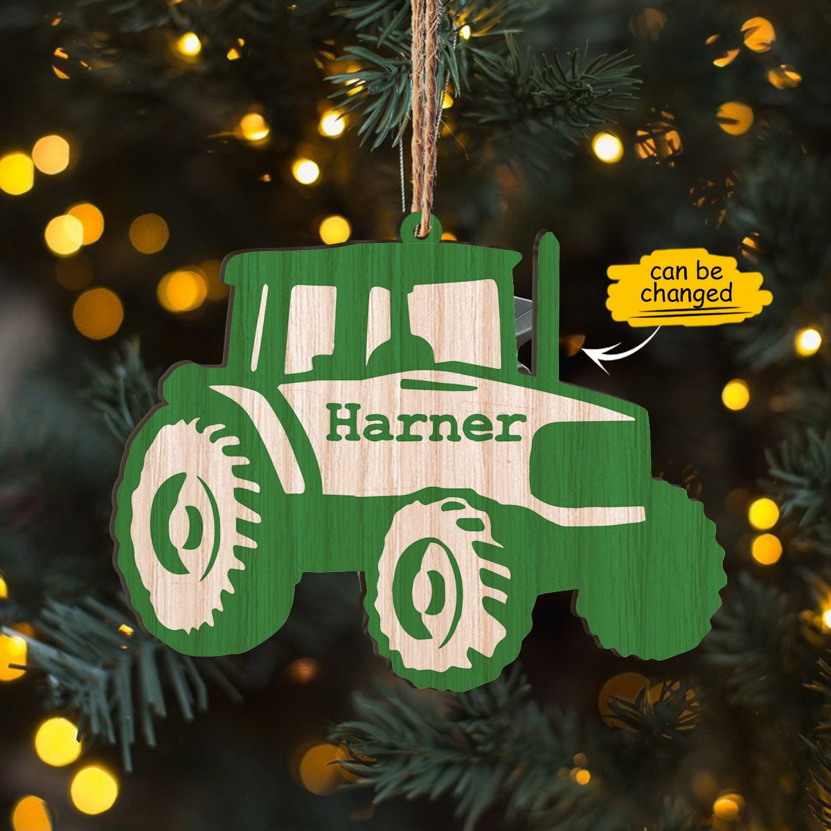 Tractor Custom Name Personalizedwitch Personalized Christmas Printed Wood Ornament