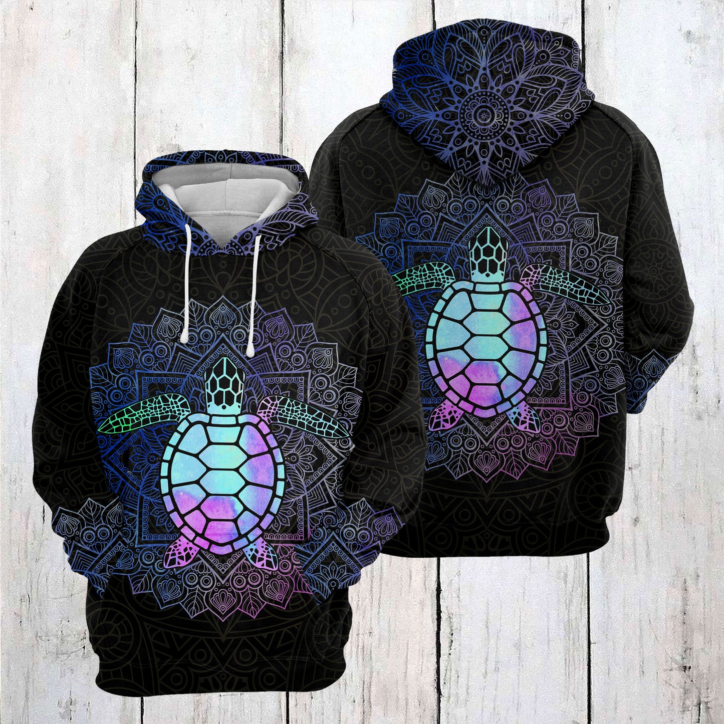 Turtle Mandala Hologram TY1211 - All Over Print Unisex Hoodie
