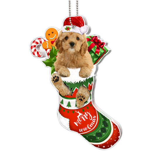 Cockapoo Tree Socks Acrylic Ornament