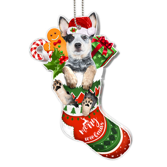 Australian Cattle Dog Tree Socks Acrylic Ornament