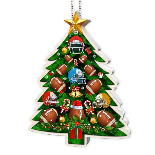 Rugby Football Christmas Tree Acrylic Ornament