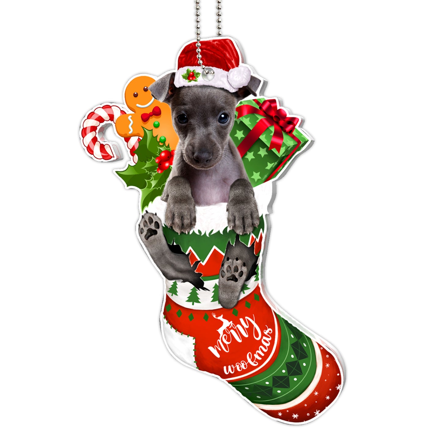 Italian Greyhound Tree Socks Acrylic Ornament