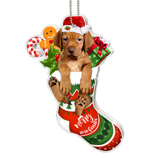 Vizsla Dog Tree Socks Acrylic Ornament