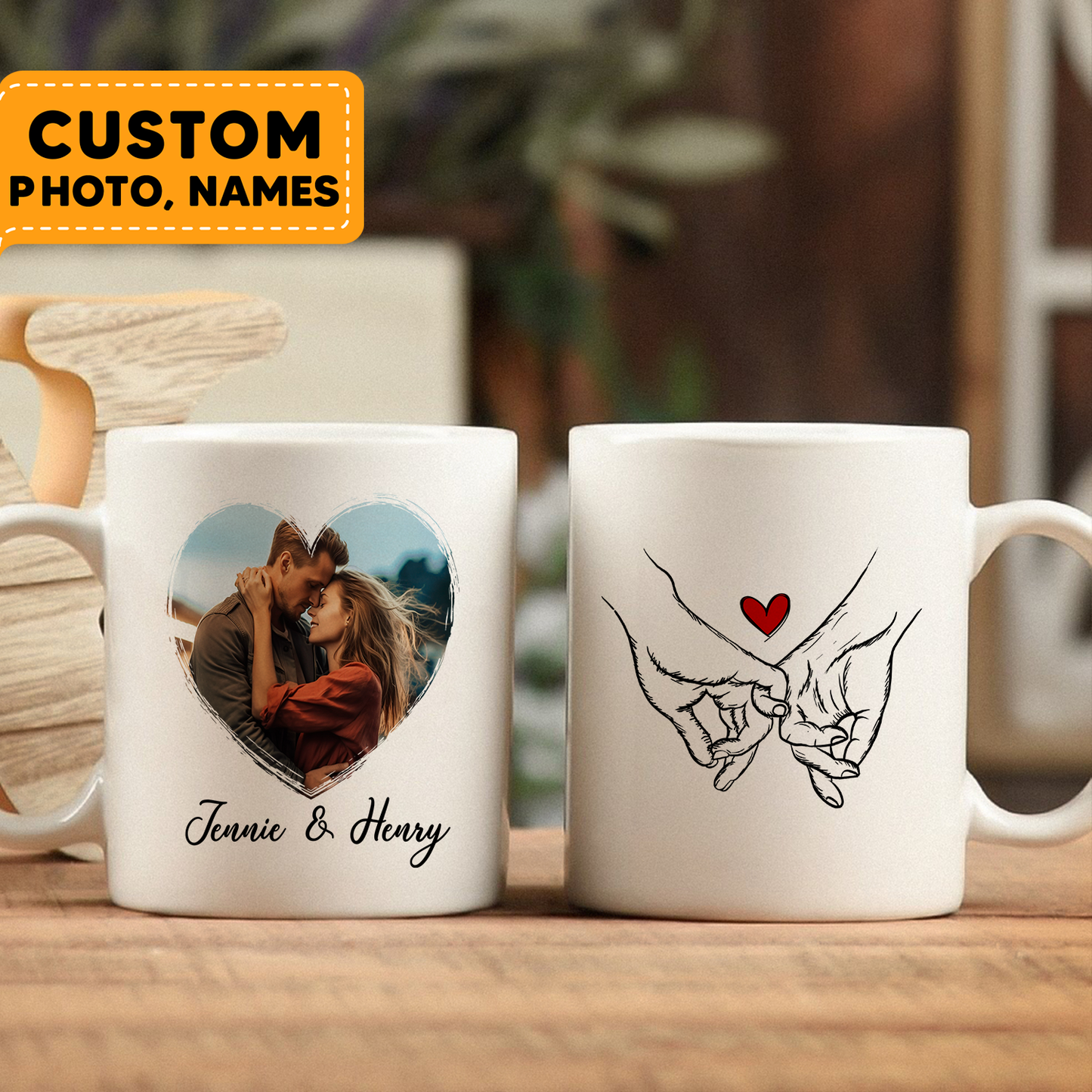 Pinky Promise Custom Photo Couple Valentine Gifts Idea Coffee Mug