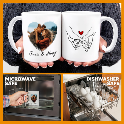 Pinky Promise Custom Photo Couple Valentine Gifts Idea Coffee Mug