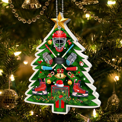 Hockey Christmas Tree Acrylic Ornament