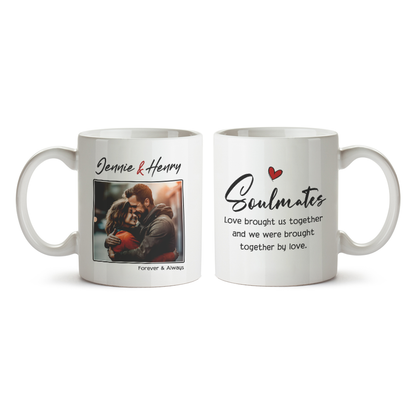 Soulmate Custom Name, Photo Couple Valentine Gifts Idea Coffee Mug