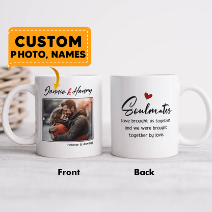 Soulmate Custom Name, Photo Couple Valentine Gifts Idea Coffee Mug