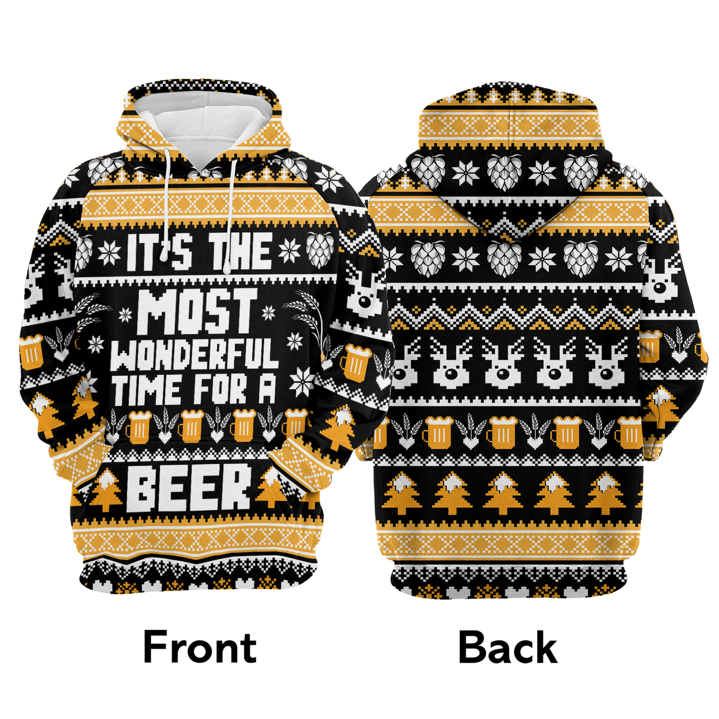 Wonderful Time For A Beer All Over Print Unisex Hoodie