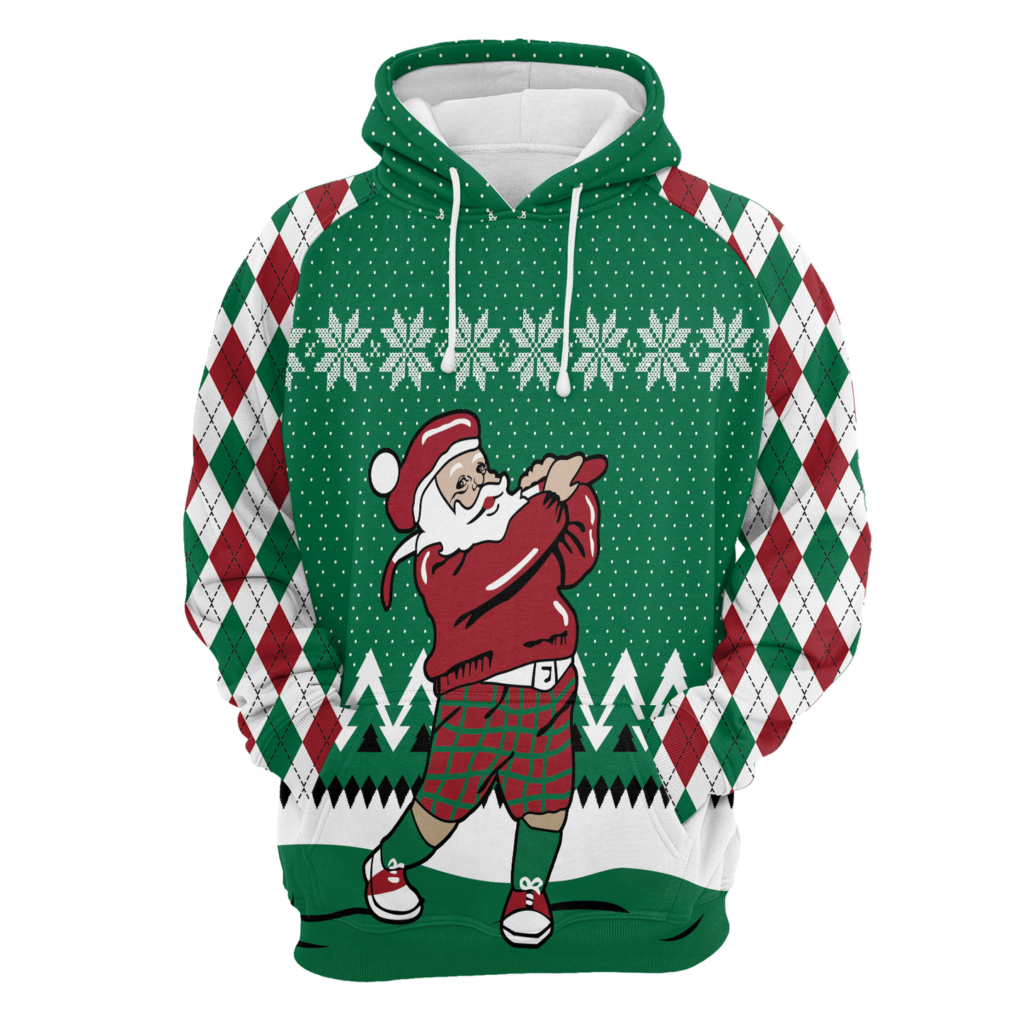 Golfer Santa All Over Print Unisex Hoodie