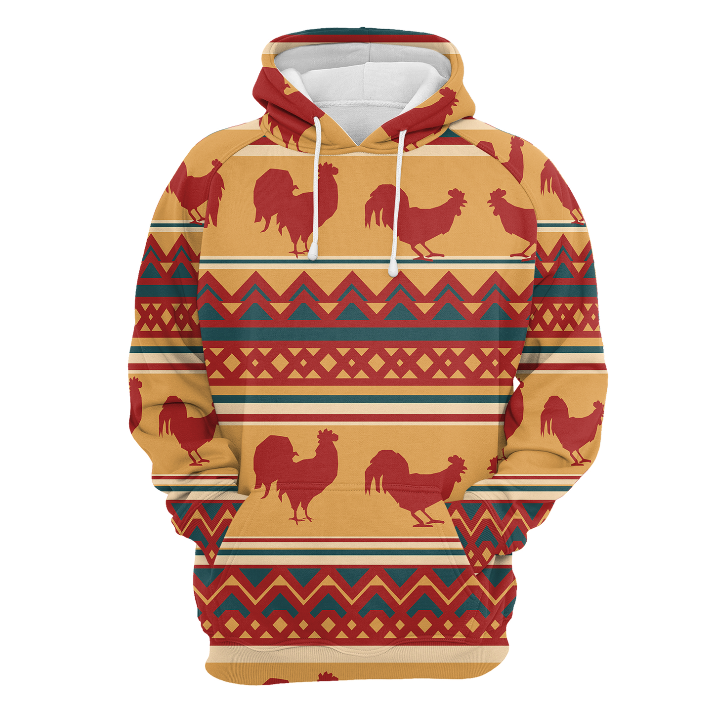 Vintage Chicken All Over Print Unisex Hoodie