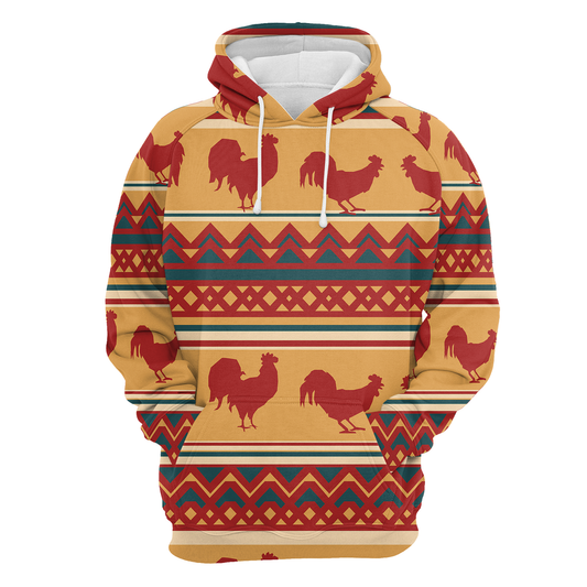 Vintage Chicken All Over Print Unisex Hoodie