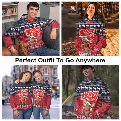 Moose Merry All Over Print Unisex Hoodie